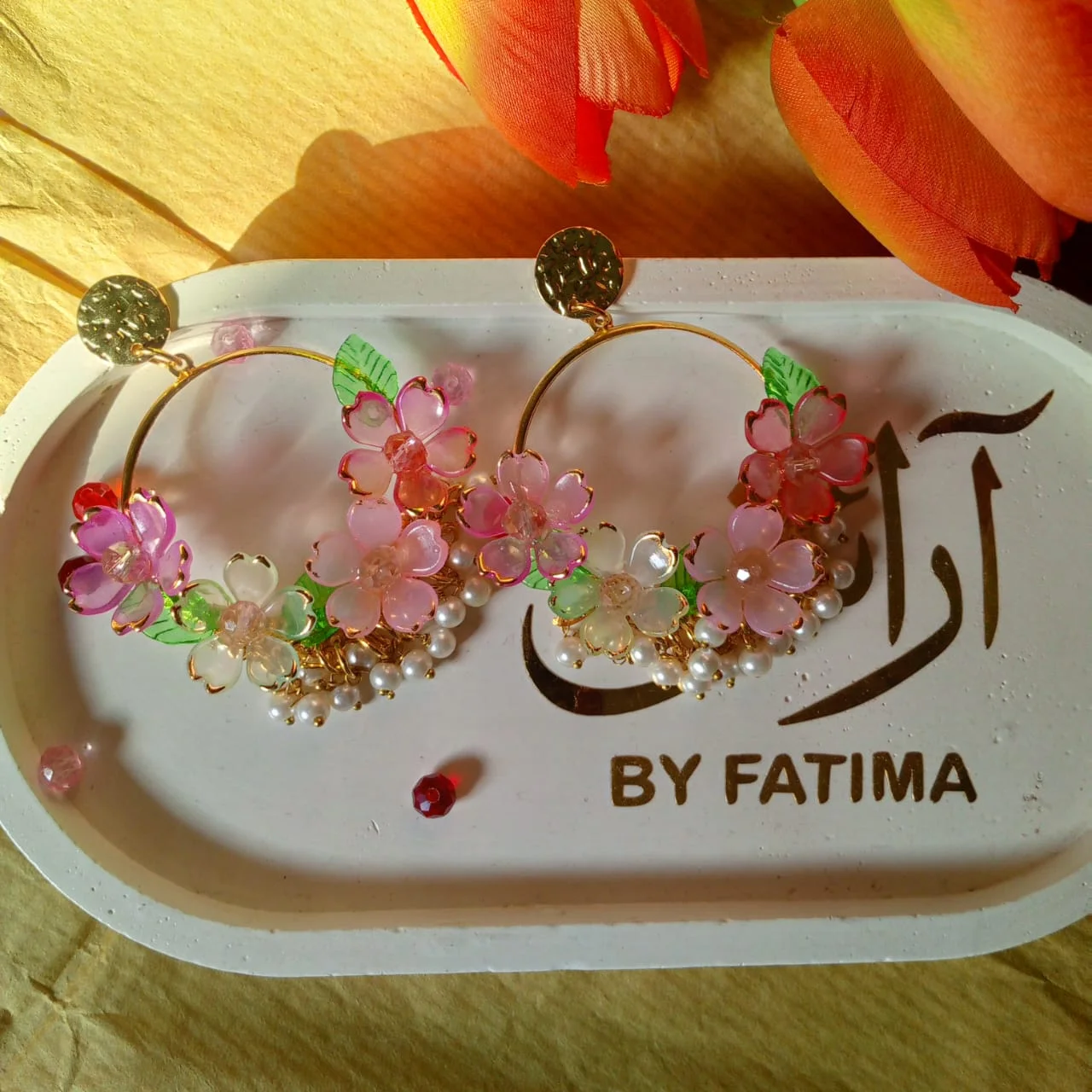 Blossom Charm Hoops