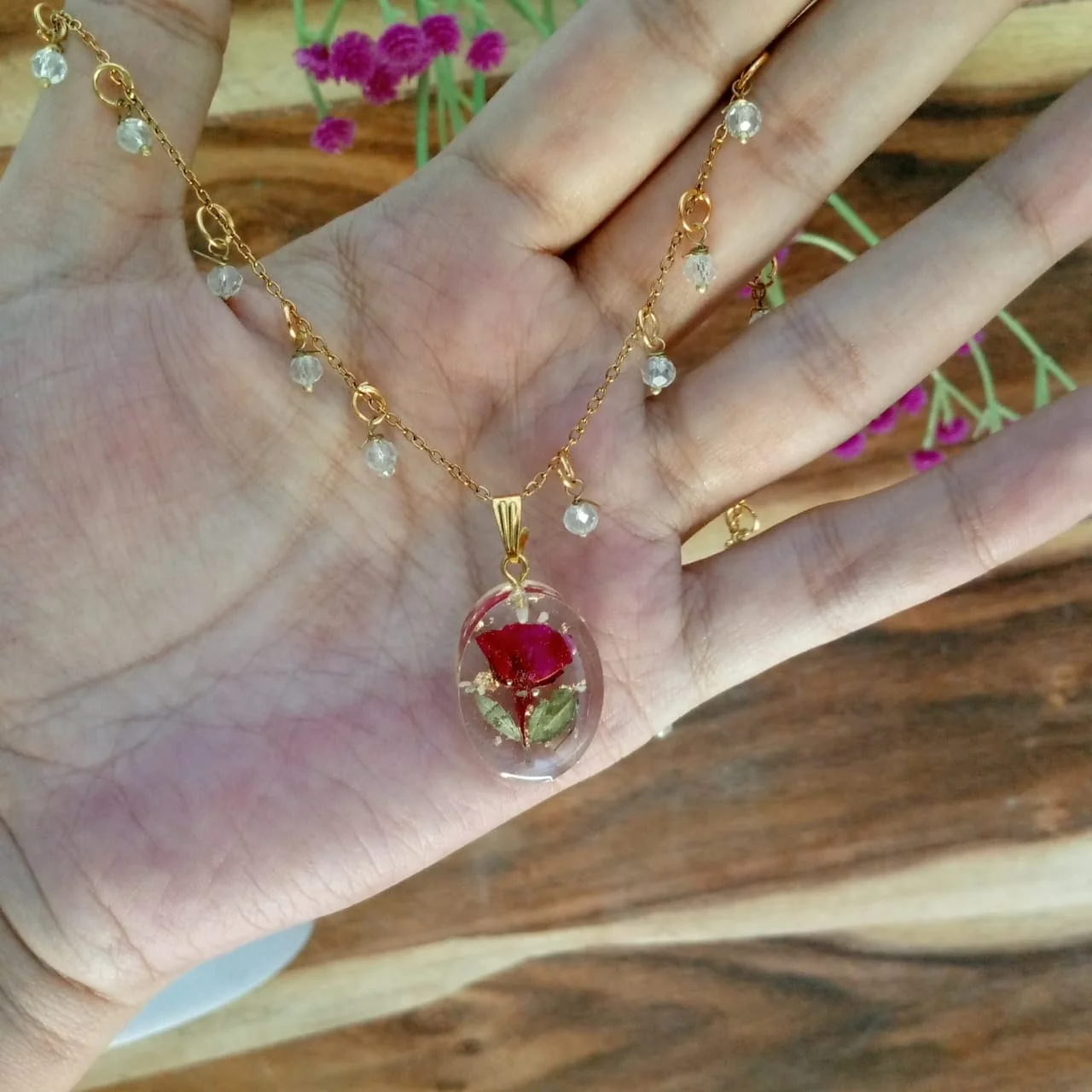 Eternal Rose Bloom Pendant