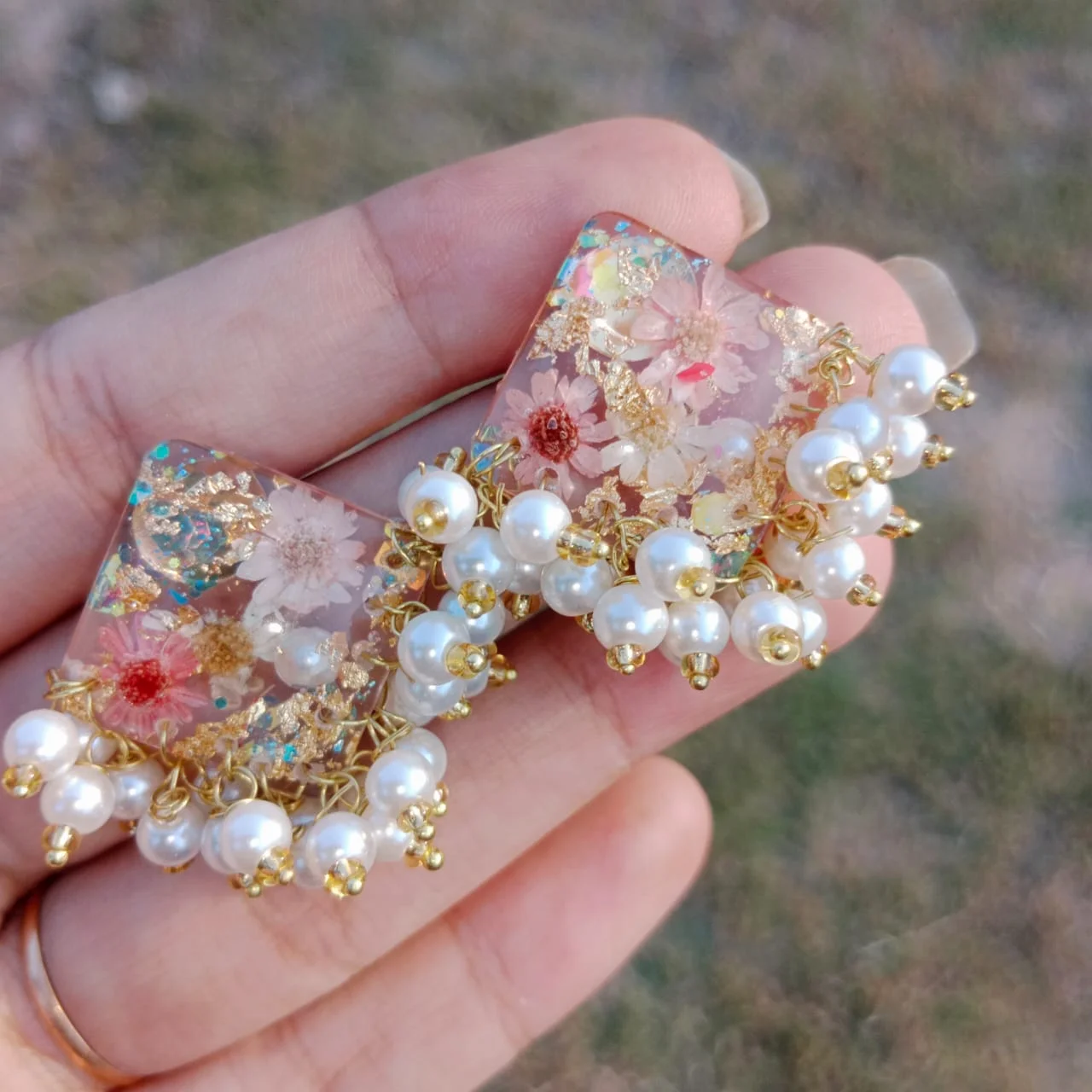 Floral Bloom Pearl Earrings